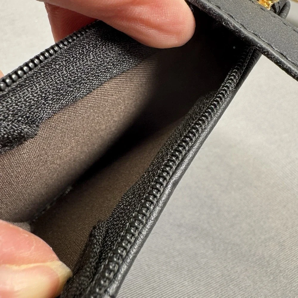 New‎ Black Leather Card Holder Keychain With Tassels